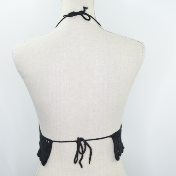 Streetwear Society Crochet Knit Black Bra - Picture 2 of 3